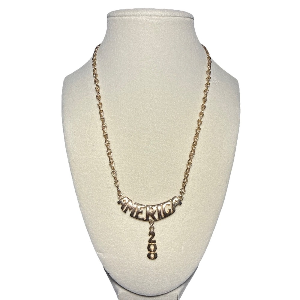 Park Lane Gold Tone "America" Necklace Vtg J-12C